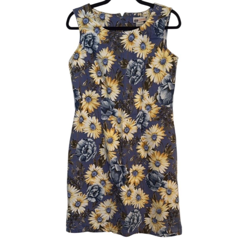 🖤 Vintage Faded Glory Sunflower Print Dress